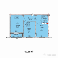 ЖК Aiva — 2-ком 69.9 м² (от 29,349,600 тг)