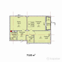 ЖК Aiva — 2-ком 71.7 м² (от 30,093,000 тг)