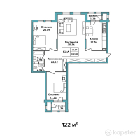 ЖК Sky Hills — 3-ком 122 м² (от 79,300,000 тг)