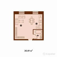 ЖК Assylkhan — 1-ком 30,9 м² (null)