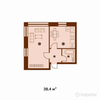 ЖК Assylkhan — 1-ком 38,4 м² (null)