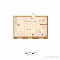 ЖК Assylkhan — 2-ком 46 м² (null)