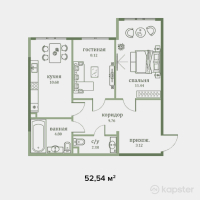 ЖК Garden City — 2-ком 52,5 м² (null)