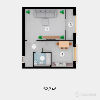 ЖК Asiya — 1-ком 52.7 м² (от 8,959,000 тг)