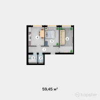 ЖК Asiya — 2-ком 59.2 м² (от 9,464,000 тг)