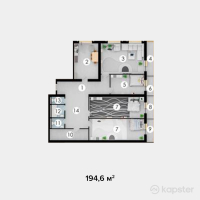 ЖК Asiya — 4-ком 194.6 м² (от 33,082,000 тг)