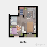 ЖК Nurbergen — 2-ком 55.6 м² (от 15,017,400 тг)