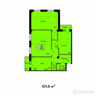 ЖК Жана — 3-ком 101.6 м² (от 35,560,000 тг)