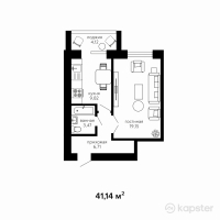 ЖК Династия — 1-ком 41.1 м² (от 14,399,000 тг)