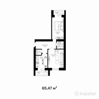 ЖК Династия — 2-ком 65.5 м² (от 20,950,400 тг)