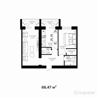 ЖК Династия — 2-ком 66.5 м² (от 22,599,800 тг)