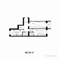 ЖК Династия — 2-ком 80.3 м² (от 27,315,600 тг)