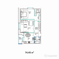 ЖК Назым — 2-ком 74.5 м² (от 23,824,000 тг)