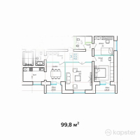 ЖК Назым — 3-ком 99.8 м² (от 31,936,000 тг)