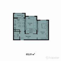 ЖК Яссауи — 2-ком 65 м² (от 27,304,200 тг)