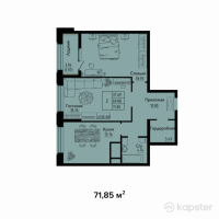 ЖК Яссауи — 2-ком 71.9 м² (от 29,099,260 тг)