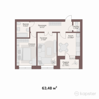Мынжылдык — 2-ком 63,5 м² (null)