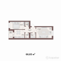 Мынжылдык — 2-ком 66,7 м² (null)
