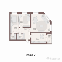 Мынжылдык — 3-ком 105,8 м² (null)