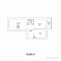 ЖК AQ TILEK — 2-ком 72.6 м² (от 26,121,600 тг)