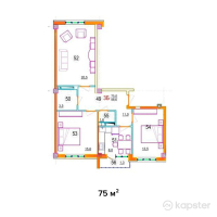 ЖК Северный — 3-ком 75 м² (от 29,255,000 тг)