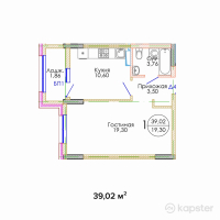 ЖК Kok-Tobe — 1-ком 39 м² (null)