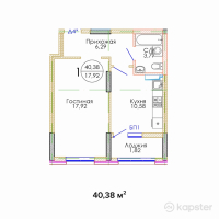 ЖК Kok-Tobe — 1-ком 40,4 м² (null)