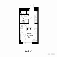 ЖК Askarov Loft — 1-ком 22.9 м² (от 14,885,000 тг)