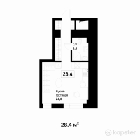 ЖК Askarov Loft — 1-ком 28.4 м² (от 18,460,000 тг)