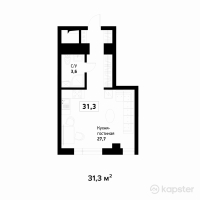 ЖК Askarov Loft — 1-ком 31.3 м² (от 20,345,000 тг)