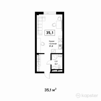 ЖК Askarov Loft — 1-ком 35.1 м² (от 22,815,000 тг)