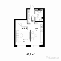 ЖК Askarov Loft — 1-ком 43.8 м² (от 28,470,000 тг)