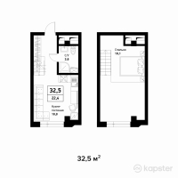 ЖК Askarov Loft — 2-ком 32.5 м² (от 21,125,000 тг)