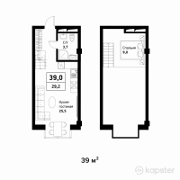 ЖК Askarov Loft — 2-ком 39 м² (от 25,350,000 тг)