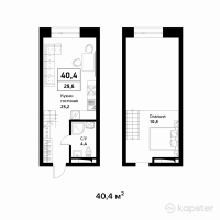 ЖК Askarov Loft — 2-ком 40.4 м² (от 26,260,000 тг)