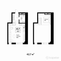 ЖК Askarov Loft — 2-ком 42.7 м² (от 27,775,000 тг)