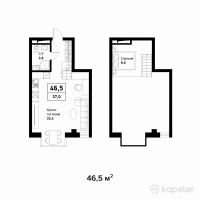 ЖК Askarov Loft — 2-ком 46.5 м² (от 30,225,000 тг)