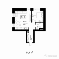 ЖК Askarov Loft — 2-ком 51.9 м² (от 33,735,000 тг)