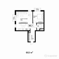 ЖК Askarov Loft — 2-ком 60.1 м² (от 39,065,000 тг)