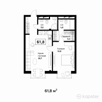 ЖК Askarov Loft — 2-ком 61.8 м² (от 40,170,000 тг)