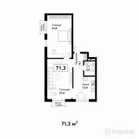 ЖК Askarov Loft — 2-ком 71.3 м² (от 46,345,000 тг)