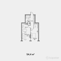 ЖК Dial Residence — 2-ком 54.4 м² (от 54,400,000 тг)