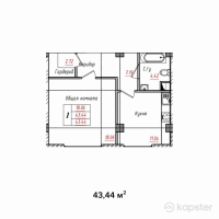 КГ Лесная сказка — 1-ком 43,4 м² (null)