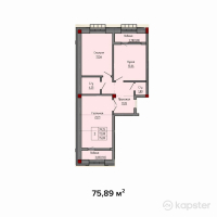 ЖК Eleven — 2-ком 75.9 м² (от 27,320,500 тг)