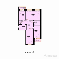 ЖК Dostyk — 3-ком 108.1 м² (от 33,523,400 тг)