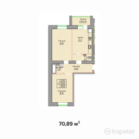 ЖК в мкрн Центральный, 59а — 2-ком 70,9 м² (null)