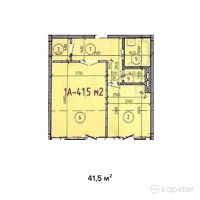 ЖК Krilova — 1-ком 41.5 м² (от 17,015,000 тг)