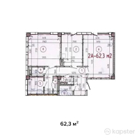 ЖК Krilova — 2-ком 62.3 м² (от 25,543,000 тг)