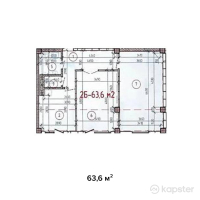 ЖК Krilova — 2-ком 63.6 м² (от 26,076,000 тг)