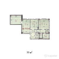 ЖК Krilova — 3-ком 77 м² (от 31,570,000 тг)